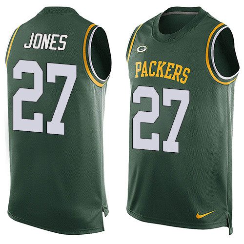 Nike Packers #27 Josh Jones Green Team Color Men's Stitched NFL Limited Tank Top Jersey